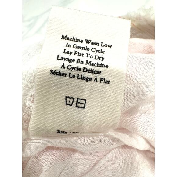 LoveShackFancy Tanisha Pink Lace Eyelet Mini Tiered Ruffle Floral Skirt S ($275) - Picture 6 of 7